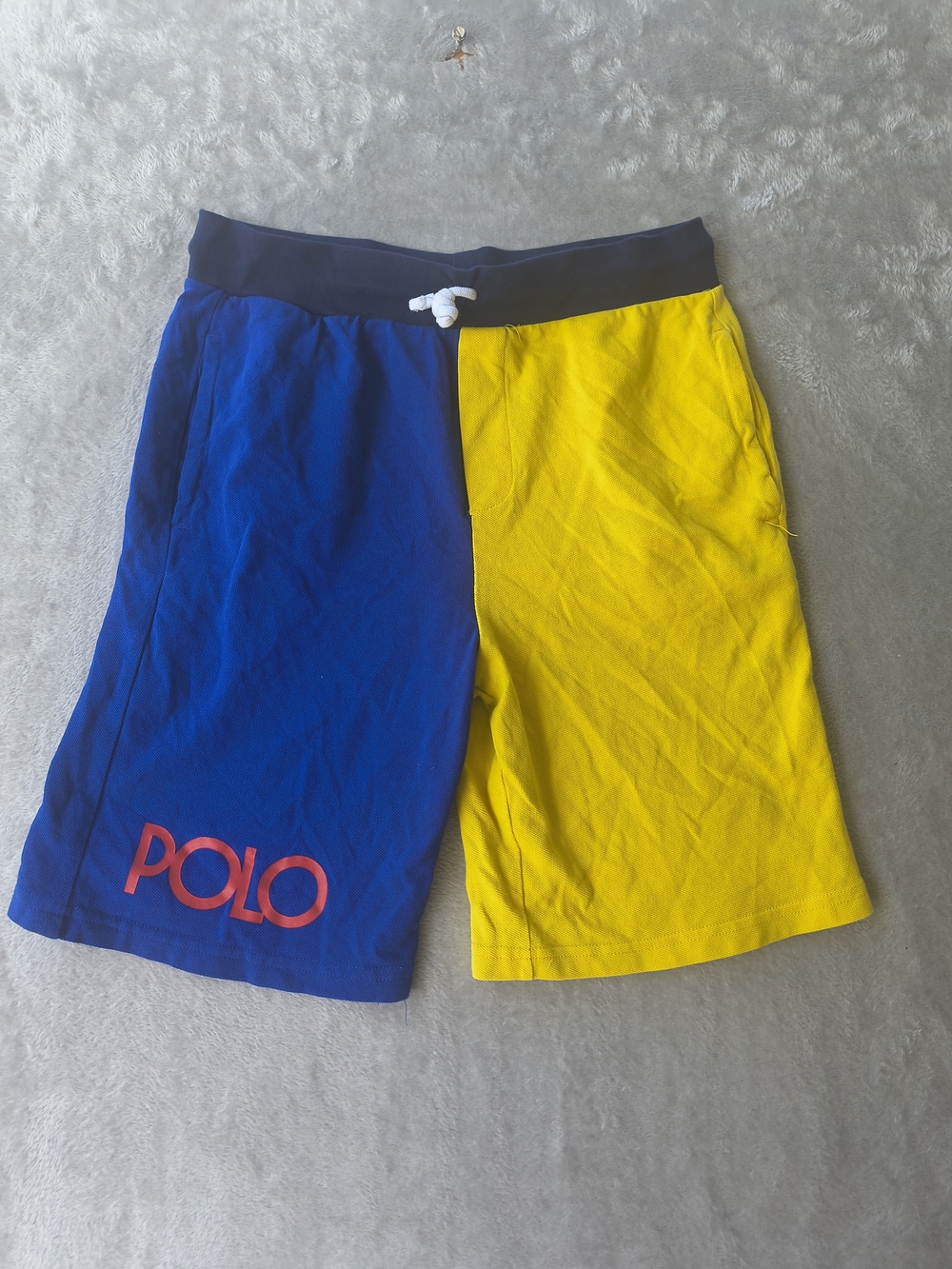 Polo by Ralph Lauren Blue and Yellow Colorblock Kids Shorts
